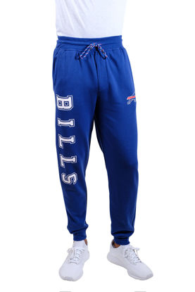 Picture of Ultra Game NFL Men's Super Soft Game Day Jogger Sweatpants, Buffalo Bills, Team Color Stripe, Small
