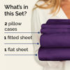 Picture of Twin 4 Piece Sheet Set - Breathable & Cooling Sheets - Hotel Luxury Bed Sheets - 1 Flat Sheet, 1 Fitted Sheet & 2 Pillowcases - Deep Pocket - Easy Fit - Comfy, Soft & Wrinkle Free - Twin Purple Sheets