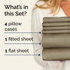 Picture of Queen 6 Piece Sheet Set - Breathable & Cooling Sheets - Hotel Luxury Bed Sheets - 1 Flat Sheet, 1 Fitted Sheet & 4 Pillowcases - Deep Pocket - Easy Fit, Soft & Wrinkle Free - Queen Khaki Sheets
