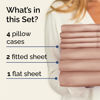 Picture of Split King 7 Piece Sheet Set - Breathable & Cooling Sheets - Hotel Luxury Bed Sheets - 1 Flat Sheet, 2 Fitted Sheets & 4 Pillowcases - Easy Fit, Soft & Wrinkle Free - Split King Mauve Sheets