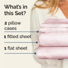 Picture of Twin XL 4 Piece Sheet Set - Breathable & Cooling Sheets - Hotel Luxury Bed Sheets - 1 Flat Sheet, 1 Fitted Sheet & 2 Pillowcases - Easy Fit, Soft & Wrinkle Free - Twin XL Lavender Pink Sheets