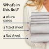 Picture of Full 6 Piece Sheet Set - Breathable & Cooling Sheets - Hotel Luxury Bed Sheets - 1 Flat Sheet, 1 Fitted Sheet & 4 Pillowcases - Deep Pocket - Easy Fit, Soft & Wrinkle Free - Full French Grey Sheets