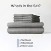 Picture of Full 6 Piece Sheet Set - Breathable & Cooling Sheets - Hotel Luxury Bed Sheets - 1 Flat Sheet, 1 Fitted Sheet & 4 Pillowcases - Deep Pocket - Easy Fit, Soft & Wrinkle Free - Full Heathered Grey Sheets