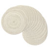 Picture of SHACOS 15 inch Round Braided Placemats Set of 12 for Dining Table Woven Boho Place Mats Kitchen Placemat Washable Table Mats, Ivory Bordered