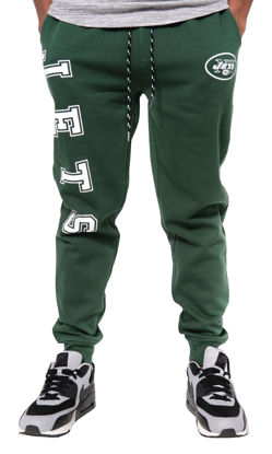 Picture of Ultra Game NFL Men's Super Soft Game Day Jogger Sweatpants, New York Jets, Team Color Stripe, X-Large