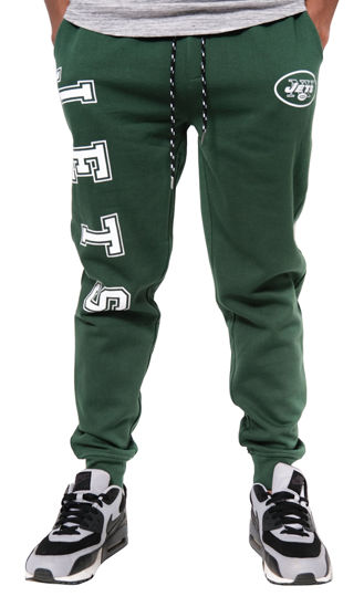 Picture of Ultra Game NFL Men's Super Soft Game Day Jogger Sweatpants, New York Jets, Team Color Stripe, X-Large