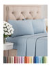 Picture of Twin 4 Piece Sheet Set - Breathable & Cooling Sheets - Hotel Luxury Bed Sheets - 1 Flat Sheet, 1 Fitted Sheet & 2 Pillowcases - Deep Pocket - Easy Fit, Soft & Wrinkle Free - Twin Heathered Blue Sheets