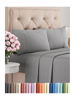 Picture of Twin XL 4 Piece Sheet Set - Breathable & Cooling Sheets - Hotel Luxury Bed Sheets - 1 Flat Sheet, 1 Fitted Sheet & 2 Pillowcases - Easy Fit, Soft & Wrinkle Free - Twin XL Heathered Grey Sheets