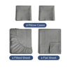 Picture of Twin XL 4 Piece Sheet Set - Breathable & Cooling Sheets - Hotel Luxury Bed Sheets - 1 Flat Sheet, 1 Fitted Sheet & 2 Pillowcases - Easy Fit, Soft & Wrinkle Free - Twin XL Heathered Grey Sheets