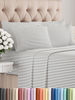 Picture of King 6 Piece Sheet Set - Breathable & Cooling Sheets - Hotel Luxury Bed Sheets - 1 Flat Sheet, 1 Fitted Sheet & 4 Pillowcases - Deep Pocket - Easy Fit, Soft & Wrinkle Free - King Grey Stripes Sheets