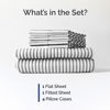 Picture of King 6 Piece Sheet Set - Breathable & Cooling Sheets - Hotel Luxury Bed Sheets - 1 Flat Sheet, 1 Fitted Sheet & 4 Pillowcases - Deep Pocket - Easy Fit, Soft & Wrinkle Free - King Grey Stripes Sheets