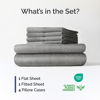 Picture of Extra Deep Queen Sheet Set - 6 Piece Breathable and Cooling Sheets - Hotel Luxury Bed Sheets Set - Easy Fit - Soft, Wrinkle Free and Comfy Sheets Set - Heathered Grey Sheet Set with Extra Deep Pockets