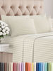 Picture of Queen 6 Piece Sheet Set - Breathable & Cooling Sheets - Hotel Luxury Sheets - 1 Flat Sheet, 1 Fitted Sheet & 4 Pillowcases - Deep Pocket - Easy Fit, Soft & Wrinkle Free - Queen Beige Stripes Sheets
