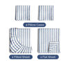 Picture of Twin XL 4 Piece Sheet Set - Breathable & Cooling Sheets - Hotel Luxury Bed Sheets - 1 Flat Sheet, 1 Fitted Sheet & 2 Pillowcases - Easy Fit, Soft & Wrinkle Free - Twin XL Blue Stripes Sheets