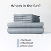 Picture of Full 6 Piece Sheet Set - Breathable & Cooling Sheets - Hotel Luxury Bed Sheets - 1 Flat Sheet, 1 Fitted Sheet & 4 Pillowcases - Deep Pocket - Easy Fit, Soft & Wrinkle Free - Full Heathered Blue Sheets