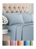 Picture of Queen 6 Piece Sheet Set - Breathable & Cooling Sheets - Hotel Luxury Sheets - 1 Flat Sheet, 1 Fitted Sheet & 4 Pillowcases - Deep Pocket - Easy Fit, Soft & Wrinkle Free - Queen Heathered Blue Sheets