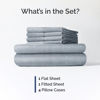 Picture of Queen 6 Piece Sheet Set - Breathable & Cooling Sheets - Hotel Luxury Sheets - 1 Flat Sheet, 1 Fitted Sheet & 4 Pillowcases - Deep Pocket - Easy Fit, Soft & Wrinkle Free - Queen Heathered Blue Sheets