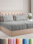 Picture of Split King 7 Piece Sheet Set - Breathable & Cooling Sheets - Hotel Luxury Bed Sheets - 1 Flat Sheet, 2 Fitted Sheets & 4 Pillowcases - Easy Fit, Soft & Wrinkle Free - Split King Grey Stripes Sheets