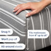 Picture of Split King 7 Piece Sheet Set - Breathable & Cooling Sheets - Hotel Luxury Bed Sheets - 1 Flat Sheet, 2 Fitted Sheets & 4 Pillowcases - Easy Fit, Soft & Wrinkle Free - Split King Grey Stripes Sheets