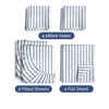 Picture of Split King 7 Piece Sheet Set - Breathable & Cooling Sheets - Hotel Luxury Bed Sheets - 1 Flat Sheet, 2 Fitted Sheets & 4 Pillowcases - Easy Fit, Soft & Wrinkle Free - Split King Blue Stripes Sheets