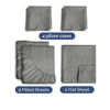 Picture of Split King 7 Piece Sheet Set - Breathable & Cooling Sheets - Hotel Luxury Bed Sheets - 1 Flat Sheet, 2 Fitted Sheets & 4 Pillowcases - Easy Fit, Soft & Wrinkle Free - Split King Heathered Grey Sheets