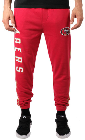 Picture of Ultra Game NFL San Francisco 49ers Mens Active Basic Jogger Fleece Pants, Team Color 18, Large