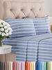 Picture of Twin 4 Piece Sheet Set - Breathable & Cooling Sheets - Hotel Luxury Bed Sheets - 1 Flat Sheet, 1 Fitted Sheet & 2 Pillowcases - Deep Pocket - Easy Fit, Soft & Wrinkle Free - Twin Blue Stripes Sheets