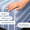Picture of Twin 4 Piece Sheet Set - Breathable & Cooling Sheets - Hotel Luxury Bed Sheets - 1 Flat Sheet, 1 Fitted Sheet & 2 Pillowcases - Deep Pocket - Easy Fit, Soft & Wrinkle Free - Twin Blue Stripes Sheets