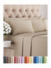 Picture of Cal King 6 Piece Sheet Set - Breathable & Cooling Sheets - Hotel Luxury Bed Sheets - 1 Flat Sheet, 1 Fitted Sheet & 4 Pillowcases - Easy Fit, Soft & Wrinkle Free - Cal King Heathered Beige Sheets