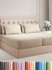 Picture of Split King 7 Piece Sheet Set - Breathable & Cooling Sheets - Hotel Luxury Sheets - 1 Flat Sheet, 2 Fitted Sheets & 4 Pillowcases - Easy Fit, Soft & Wrinkle Free - Split King Heathered Beige Sheets