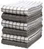 Picture of Kitchen Towels 16"x 28" | Dish Towels | Kitchen Hand Towels | Large Dishcloths Set | Highly Absorbent Tea Towel, Soft with Hanging Loop | Natural Ring Spun Cotton, 380 GSM | Gray Check Design - 6 Pack