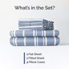 Picture of Queen 6 Piece Sheet Set - Breathable & Cooling Sheets - Hotel Luxury Bed Sheets - 1 Flat Sheet, 1 Fitted Sheet & 4 Pillowcases - Deep Pocket - Easy Fit, Soft & Wrinkle Free - Queen Blue Stripes Sheets
