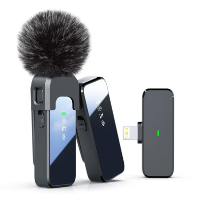 Picture of Rythflo Wireless Lavalier Microphone for iPhone with Noise Cancellation, 100ft Transmission, 18H Battery Life, Wireless Lapel Microphone for Video Recording