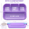 Picture of shell and turtle Bento Box for Kids Girls Boys, Bento Box Adult Lunch Box with 4 Compartments, Lunch Containers with Utensils, Sauce Jar, Muffin Liners for School, 40 Oz/5 Cup, Purple