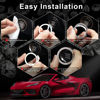 Picture of LivTee Car Engine Start Stop Decoration Ring, Crystal Double Rhinestone, Bling Car Interior Accessories for Women, Key Ignition & Knob Bling Ring, Push to Start Button Cover/Sticker, Light Blue