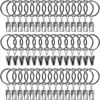 Picture of AMZSEVEN 44 Pack Metal Curtain Rings with Clips, Drapery Clips with Rings, Drapes Rings 1 in I D, Fits Diameter 6/8 in Curtain Rod, Silver