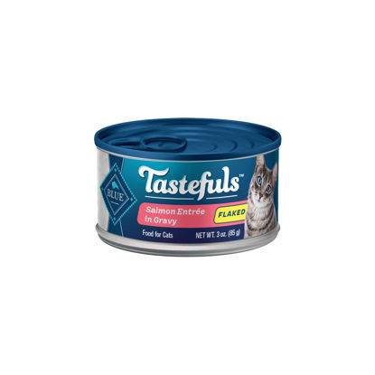 Picture of Blue Buffalo Tastefuls Flaked Wet Cat Food, Made with Natural Ingredients, Salmon, 3-oz Cans (24 Count)