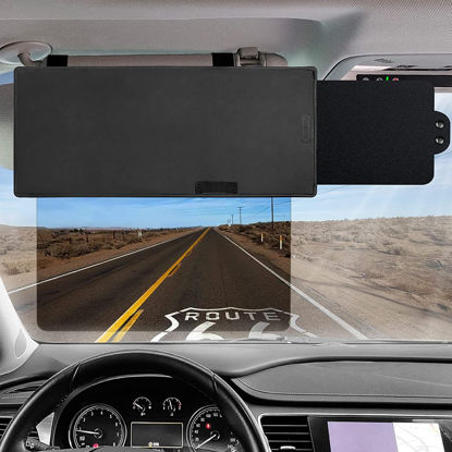 Picture of Veharvim Polarized Sun Visor for Car, UV400 Car Sun Visor Extension with Polycarbonate Lens and Side Sunshade,Anti-Glare Car Visor for Clearer Vision and Safe Driving,UV-Filtering/Protection