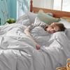 Picture of Bedsure Twin Comforter Set Light Grey - Bed in a Bag Twin Size 5 Pieces, GentleSoft™ Pintuck Bed Set Gift for Family, Pinch Pleat Light Grey Comforter with Sheets, Pillowcase & Sham