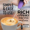 Picture of Zulay Kitchen Milk Frother Wand (2 Duracell Batteries Included) - Handheld Milk Frother - Easy-Clean Milk Frother Wand & Drink Mixer - Electric Coffee Frother for Frappe, Matcha - Galaxy