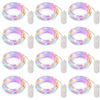 Picture of Brightown 12 Pack Multi-Color Fairy Lights Battery Operated String Lights - 7ft 20 LED Waterproof Short Micro Firefly Lights for Christmas Decor, DIY Craft, Wedding Table Centerpieces, Flowers