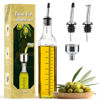 Picture of AOZITA 17oz Glass Olive Oil Dispenser Bottle - 500ml Clear -Oil & Vinegar Cruet with Pourers and Funnel - Olive Oil Carafe Decanter for Kitchen