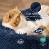 Picture of Bedsure Calming Cat Beds for Indoor Cats - Small Cat Bed Washable 20 inches, Anti-Slip Round Fluffy Plush Faux Fur Pet Bed, Fits up to 15 lbs Pets, Navy