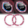 Picture of LivTee 2 PCS Crystal Combinatorial Rhinestone Car Engine Start Decoration Ring, Push to Start Button Cover/Sticker, Bling Car Interior Accessories for Women, Key Ignition&Knob Bling Ring, Red