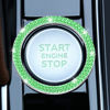 Picture of LivTee 2 PCS Crystal Double Rhinestone Car Engine Start Stop Decoration Ring, Push to Start Button Cover/Sticker, Bling Car Interior Accessories for Women, Key Ignition&Knob Bling Ring, Light Green