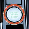 Picture of LivTee 2 PCS Crystal Double Rhinestone Car Engine Start Stop Decoration Ring, Push to Start Button Cover/Sticker, Bling Car Interior Accessories for Women, Key Ignition&Knob Bling Ring, Reddish Orange