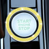 Picture of LivTee 2 PCS Crystal Double Rhinestone Car Engine Start Stop Decoration Ring, Push to Start Button Cover/Sticker, Bling Car Interior Accessories for Women, Key Ignition&Knob Bling Ring, Lemon Yellow