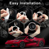 Picture of LivTee 2 PCS Crystal Combinatorial Rhinestone Car Engine Start Decoration Ring, Push to Start Button Cover/Sticker, Bling Car Interior Accessories for Women, Key Ignition&Knob Bling Ring, Pink