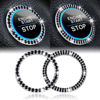 Picture of LivTee 2 PCS Crystal Combinatorial Rhinestone Car Engine Start Decoration Ring, Push to Start Button Cover/Sticker, Bling Car Interior Accessories for Women, Key Ignition&Knob Bling Ring, Black