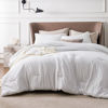 Picture of Bedsure Twin/Twin XL Comforter Set Dorm Bedding - Grayish White Twin Extra Long Comforter, Soft Bedding for College, Cationic Dyed Bedding Set, 1 Comforter (68"x88") and 1 Pillow Sham (20"x26"+2")